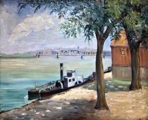 Alois (Lecoque) Kohout - Motiv s řekou