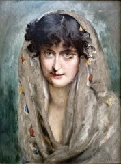 Eduard Veith - Podobizna černovlásky v šátku